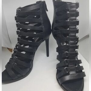 BCBG Black Strappy Heels